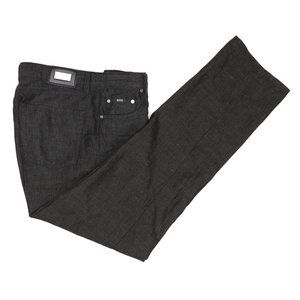 Hugo Boss Alabama 100% Linen Pants Men's Size 34 X 34 Black 5 Pocket